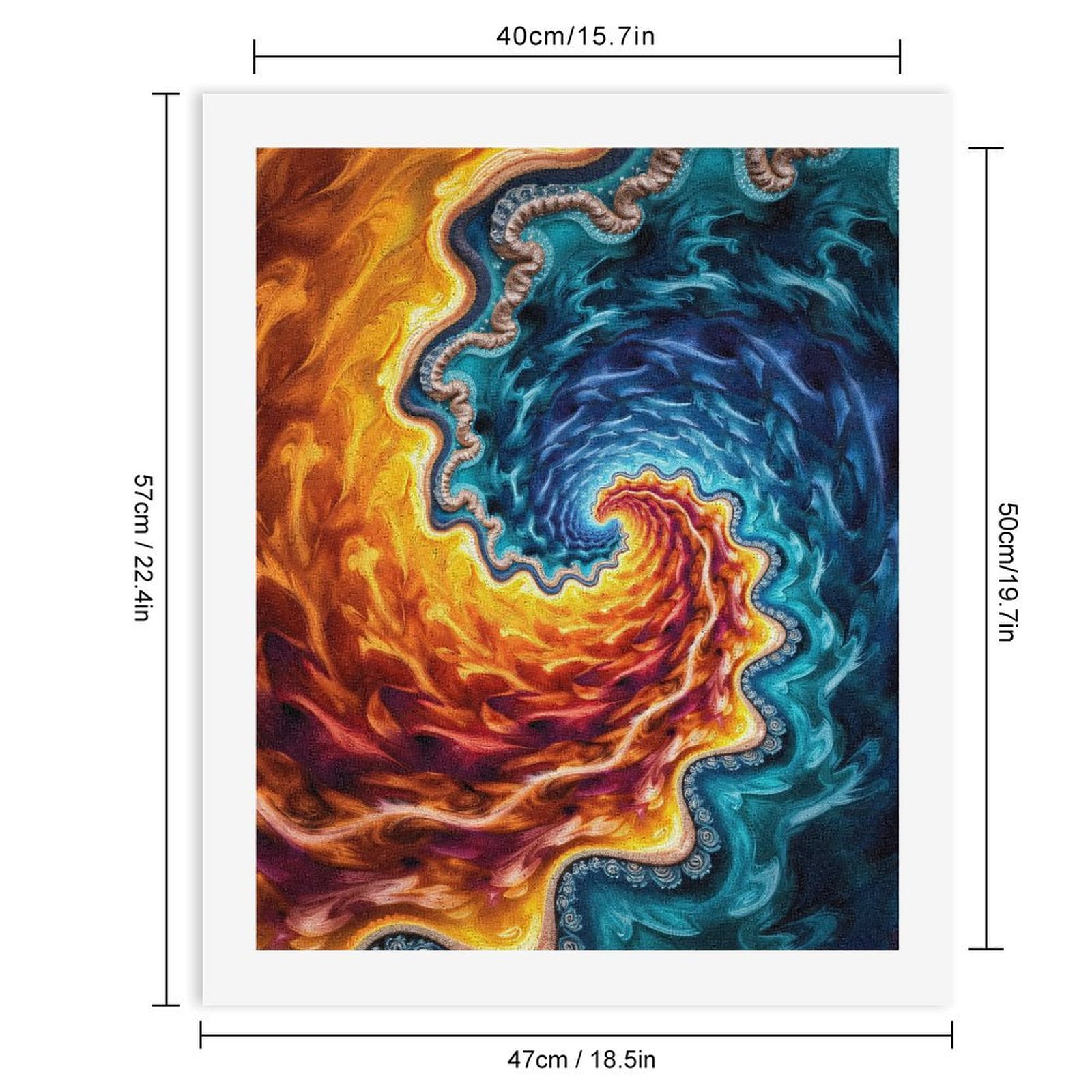 Paint By Numbers Kit for Adults Beginner - DIY Colorful Spiral Abstract Art Canvas Painting Kits for Adults, Frameless Paint By Number for Adults for Home Wall Decor 16x20 Inch