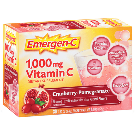 Emergen-C Drink Mix, Cranberry-Pomegranate 1000mg Packets, 30ct