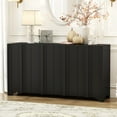thumbnail image 3 of Harper & Bright Designs Wood Sideboard Cabinet with Storage, Fluted Console Cabinet with Doors and Shelves for Living Rooms, Entrance and Study Rooms, Black, 3 of 12