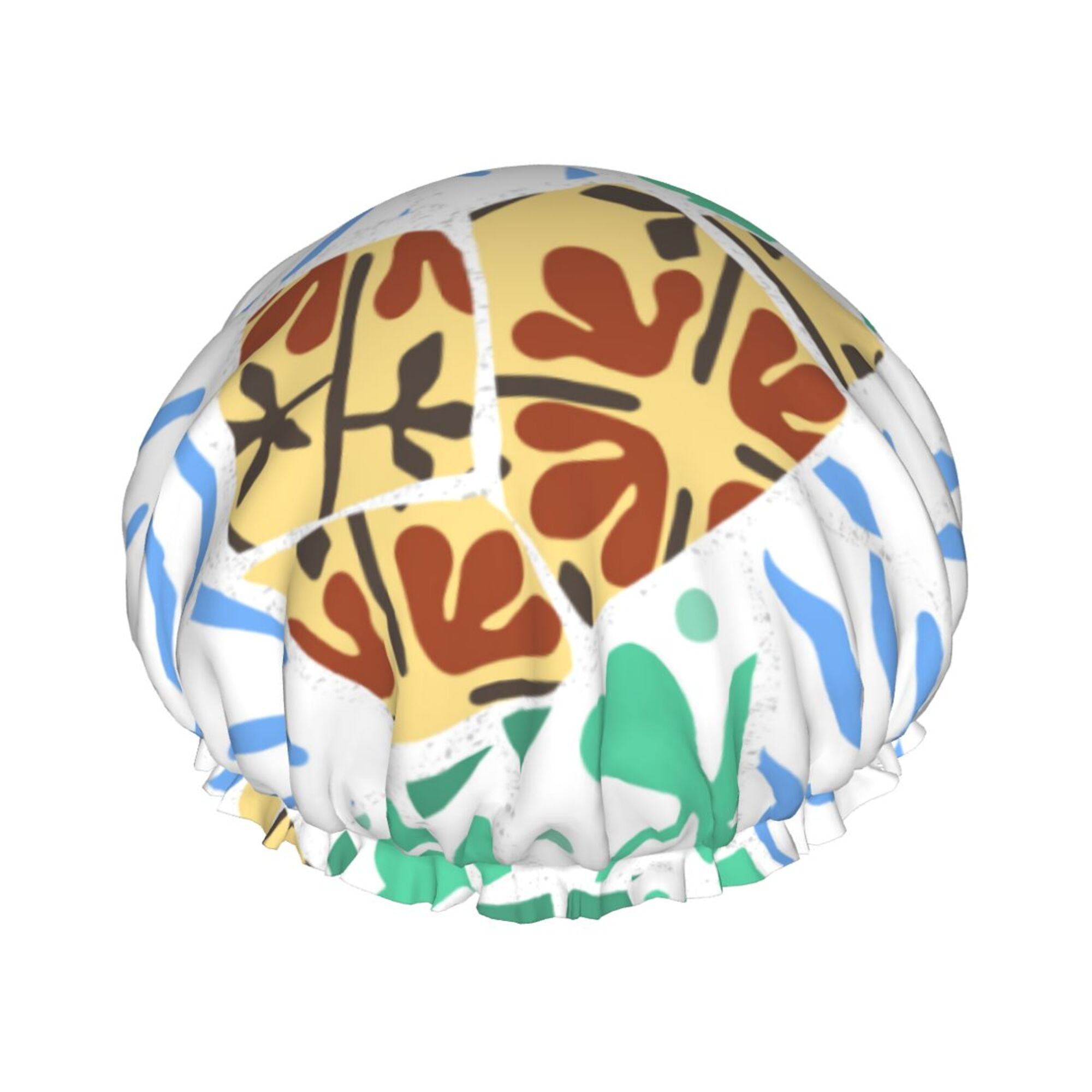 YFYANG Women's Double Waterproof Shower Cap, Geometric Fragmentation