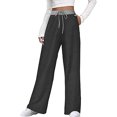 thumbnail image 1 of QLEICOM Womens Slacks Women's Wrinkle Free Relaxed Fit Straight Leg Pants Loose Wide Leg Pants High Waist Straight Pants Pants Work Cargo Casual Pants Wide Leg Pants Relaxed Fit Trousers Dark Gray L, 1 of 5
