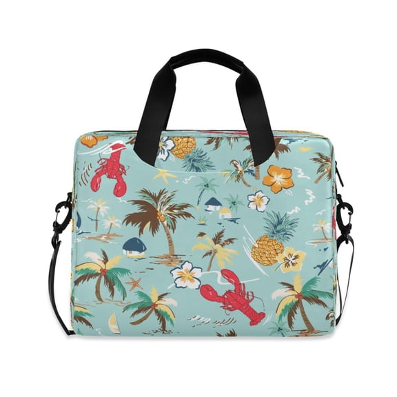 16inch Laptop Briefcase, Business Laptop Bag with Detachable Strap & Padded Compartment, Water-Resistant Polyester，Crab