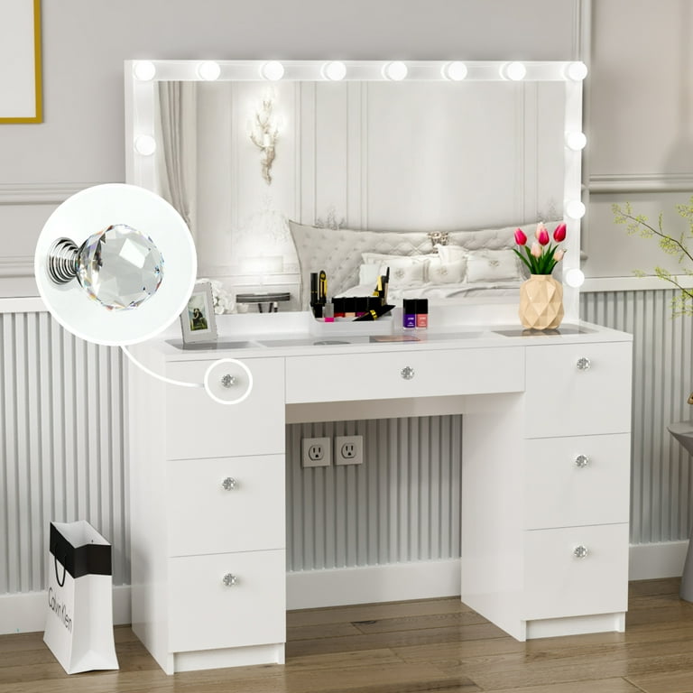 Walmart makeup vanity with lights discount