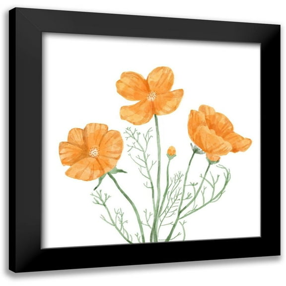 Bannarot 12x12 Black Modern Framed Museum Art Print Titled - Wildflower Group III