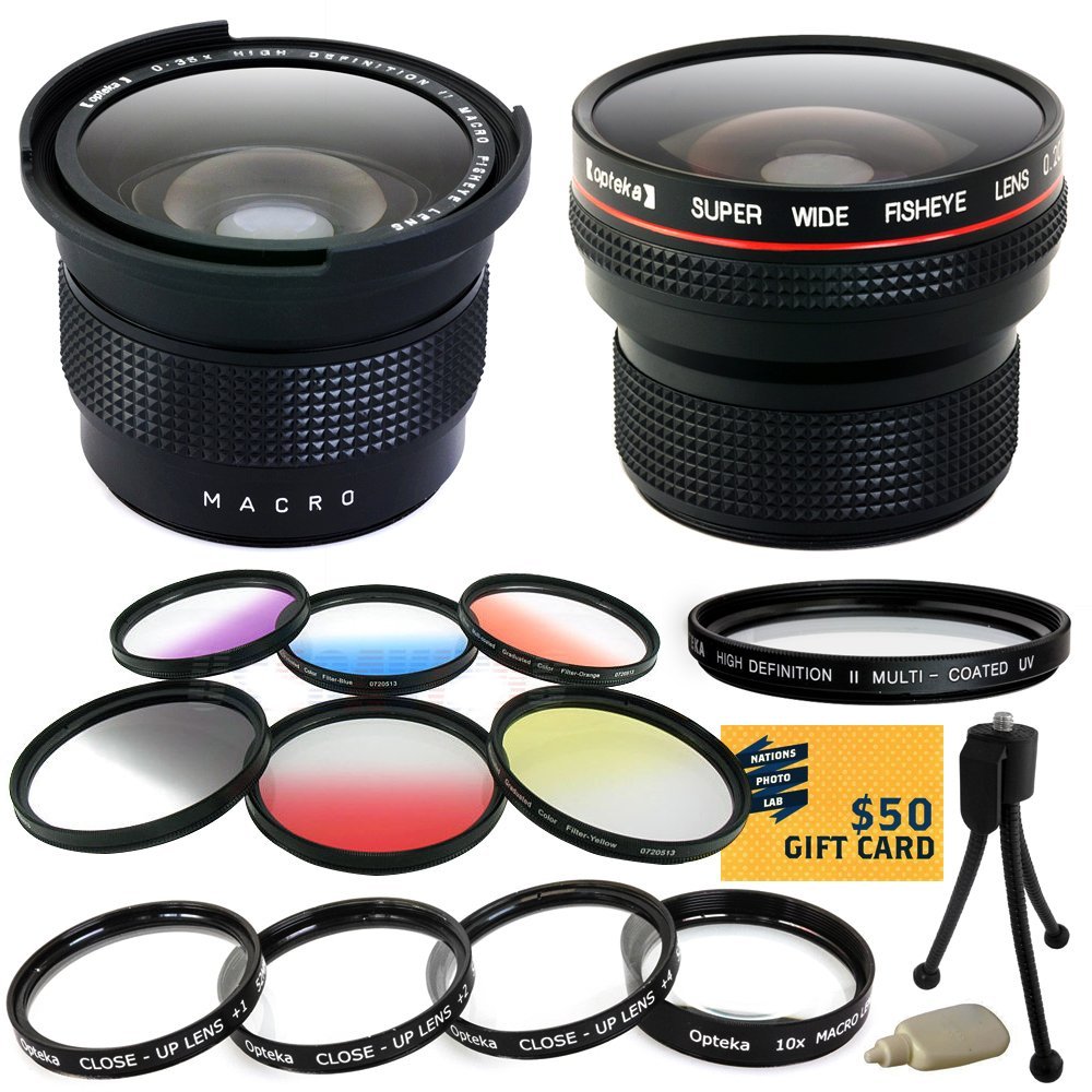 Pro .20x + .35x Fisheye Lens + Uv Filter + Close Up+ 6 PC Filters for