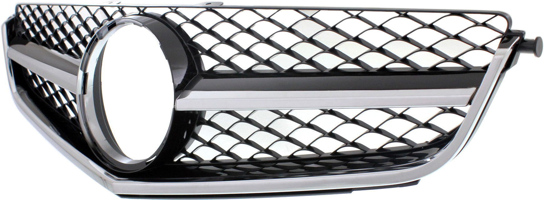 Grille Assembly Compatible With 2012-2015 Mercedes Benz C63 AMG Coupe Chrome Shell with Painted Black Insert