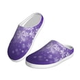 thumbnail image 2 of Lsque Snowfall Sky White Purple Pattern Womens Comfort Cotton on Scuff With Memory Foam and Anti-skid Sole Slipper-39/40, 2 of 7