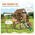 thumbnail image 3 of Wooden Playset 10 in 1 for Backyard - 6FT Slide, Fort with Kitchen, Swing Set, Sandbox, Rock Wall - Outdoor Play Structure for Kids, 3 of 7