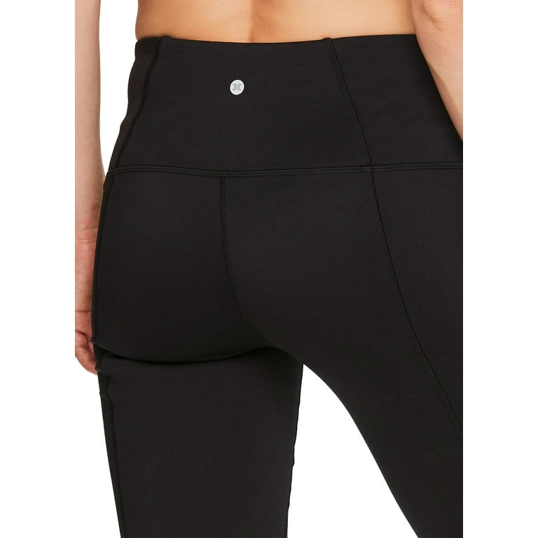RBX Active Women's Fleece Lined Flared Athletic Boot Cut Yoga Pants with  Pocket Black L 