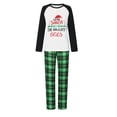 thumbnail image 4 of Family Matching Christmas Pajamas, Romper/ Letter Print Long Sleeve Tops and Plaid Pants Sleepwear Set, 4 of 10