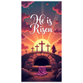 thumbnail image 3 of LUUFILx Easter Wall Banner Backdrop Cross He is Risen Religious Background Spring Celebration Church Decoration Photography Props Christian Decor, 3 of 8