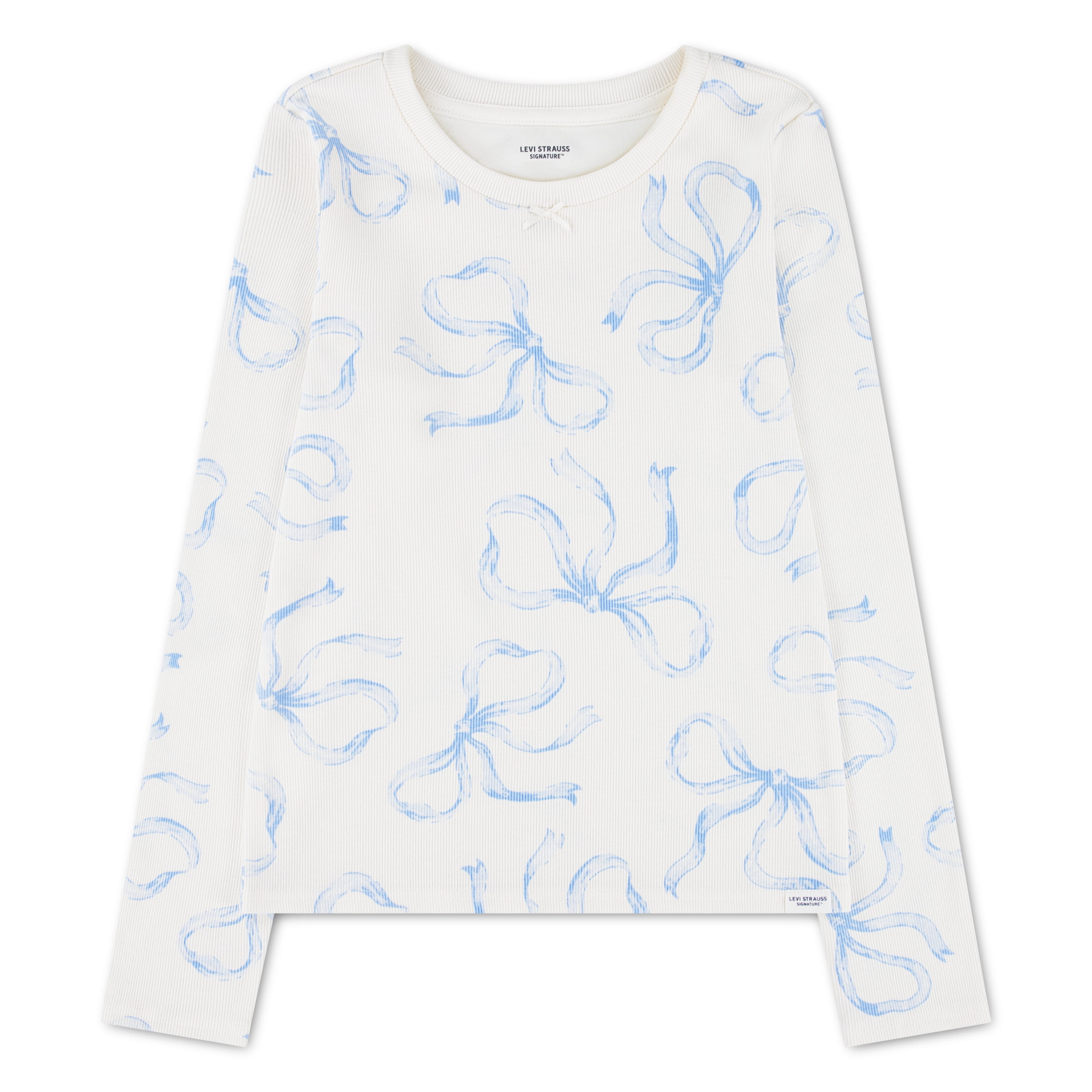Levi Signature Girls Long Sleeve Graphic Knit Top, Sizes 4-16