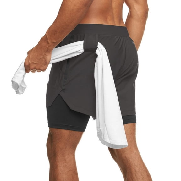 LYMAYTER Men Runing Shorts for S-2XL Summer Woven Quick-Dry Dual-Layer Lightweight for Athletic Shorts