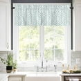 thumbnail image 5 of Blue Striped Valances for Windows Geometric Rod Pocket Curtain Valance Window Treatment Short Curtains for Kitchen Living Room, 60"x14", 5 of 5