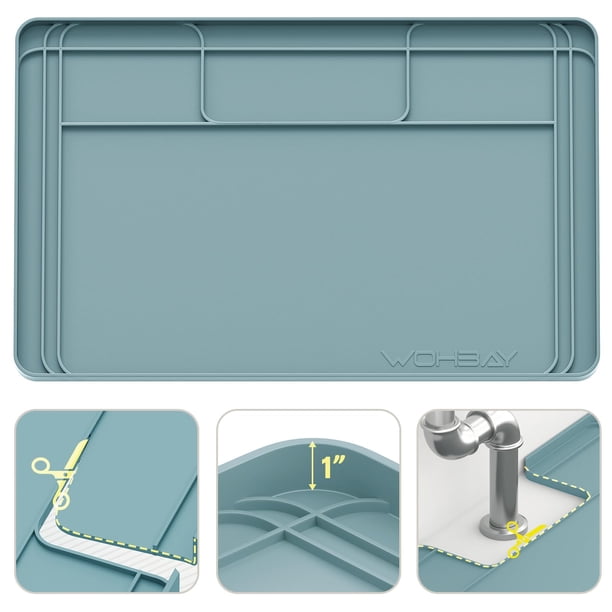 Wohbay Alfombrillas Debajo Del Fregadero Para Cocina, Impermeables, 34 X 22 Pulgadas O Más Pequeñas, Cortadas Para Adaptarse A Debajo Del Fregadero, Bandeja De Goteo Para Gabinetes De Cocina, Baño, Re