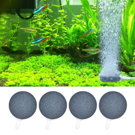 2 Pack Aquarium Air Pump - 4 Pack Air Stone Air Bubble 4cm/6 cm Airstones Diffusers for Aquarium Fish Tank Hydroponics Air Pump