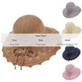 thumbnail image 3 of Noric Women's Wide Brim Sun Hat Floral Crochet Cutout UPF 50+ UV Protection Summer Beach Hat with Flower Bow, 3 of 6