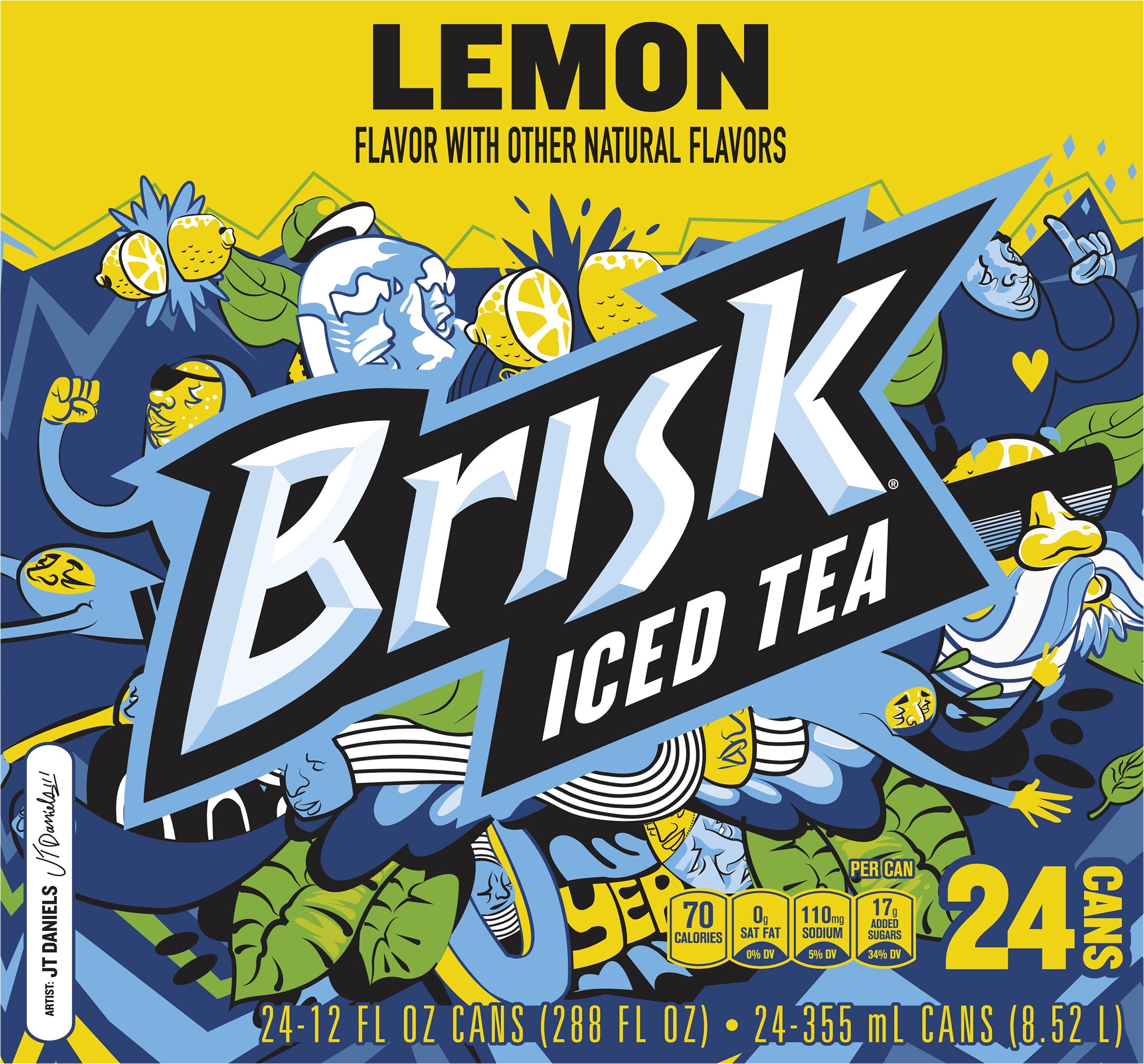 Lipton Brisk Lemon Iced Tea, 12 fl oz, 24 Pack Cans