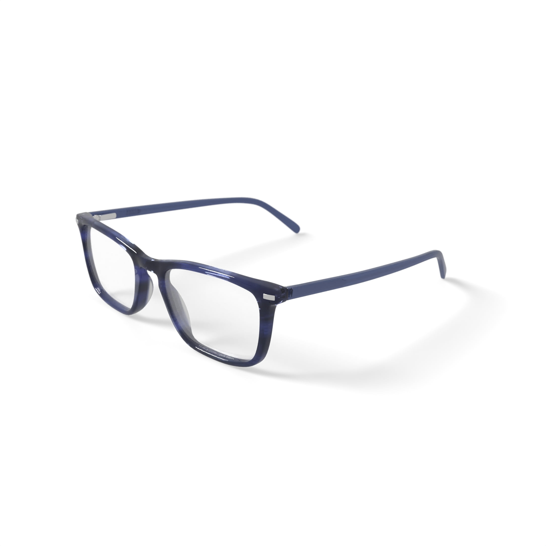 Walmart Men's MV013 Matt Square Prescription Eyeglasses with Case, Blue