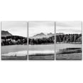 thumbnail image 3 of PixonSign Canvas Print Wall Art Set Film Grain Mountains, Mist & Trees Nature Wilderness Photography Realism Rustic Landscape Relax/Calm Black and White for Living Room, Bedroom, Office - 16"x24"x3, 3 of 5