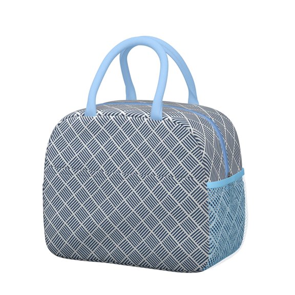 Tribal Folk Style Lunch Bag for Women, Rustic Reusable Thermal Tote with Traditional Patterns for Picnic, Office or Commuting