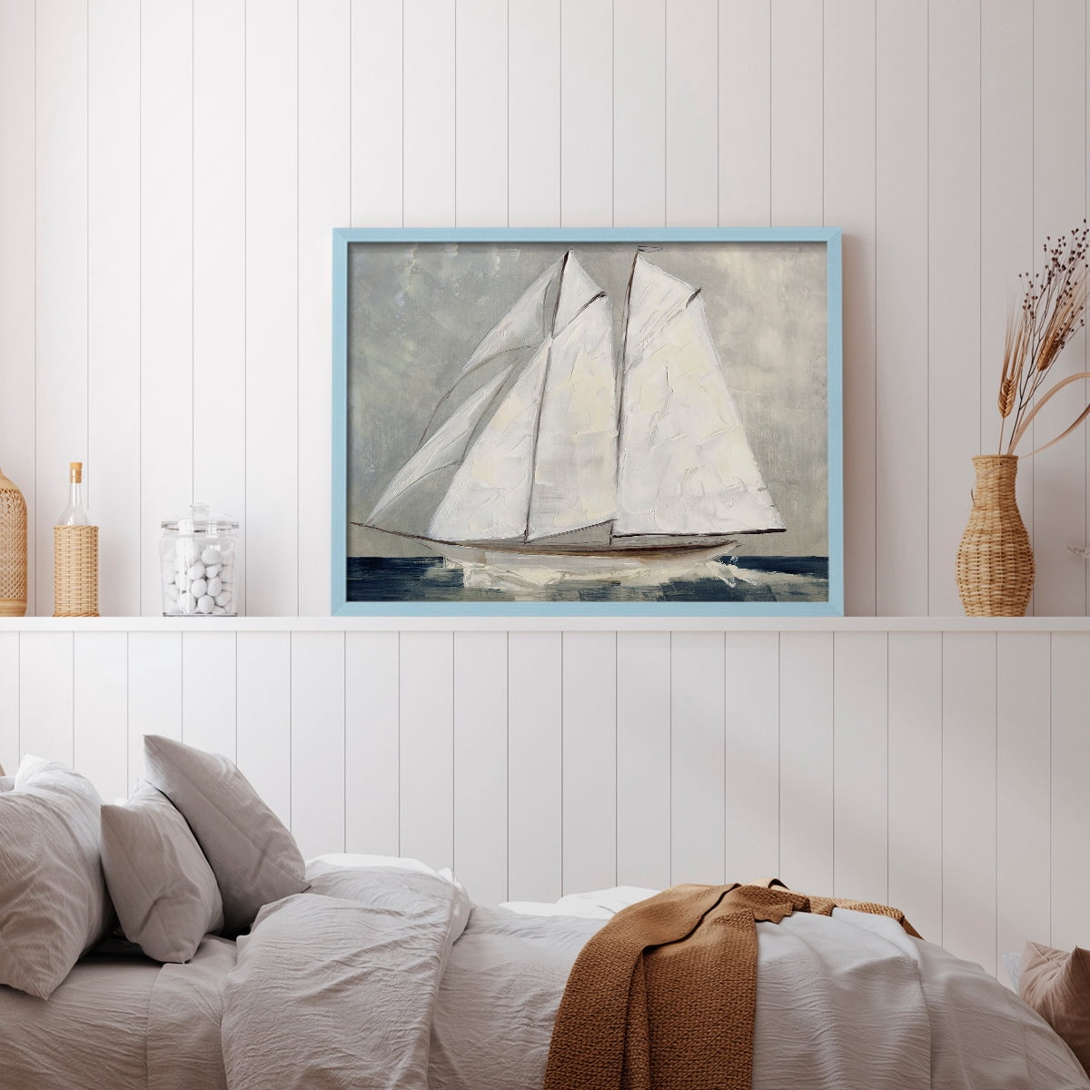 Setting Sail by Sally Swatland - Restickable Framed Giclée Print