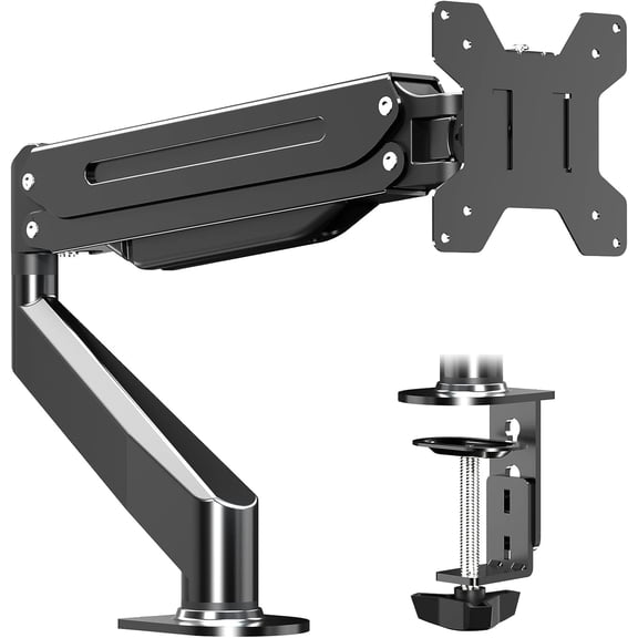 Monitor Mount Gas Spring Monitor Arm Desk Mount Fully Adjustable Fits 17 20 22 23 24 26 27 32 35 inch Monitors Weight Capacity up to 24.25 lbs
