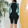 thumbnail image 6 of Samickarr Front Zipper Swimsuits For Women Long Sleeve One Piece Full Coverage Diving Suit Sun Protection Printed Patchwork Surfing Bathing Suit, 6 of 6