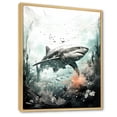 thumbnail image 2 of Designart "The Stealthy Predator Of The Deep" Shark Floater Framed Canvas Wall Art, 2 of 5