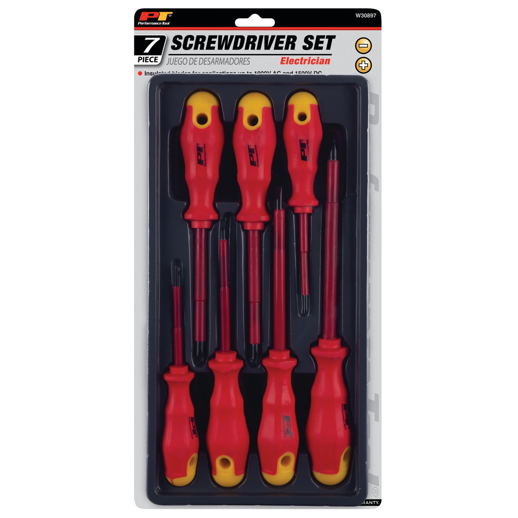 Performance Tool W30897 Electrical Screwdriver Set, 7-Piece