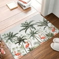 thumbnail image 5 of Balery Flamingo Palm Trees Doormat, Durable Flannel Fabric, Waterproof Stain and Fade Resistant, Low Profile,Indoor Outdoor Door Mats, Easy Clean Patio Entrance Mat, 16x24in, 5 of 9