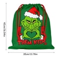 thumbnail image 2 of Bolsas de regalo de Grinch Bolsa de regalo de Navidad, Bolsa de regalo impresa de doble cara, Bolsa con cordón de Navidad, Bolsa de regalo con cordón de monstruos verdes para fiestas navideñas Bolsas, 2 of 3