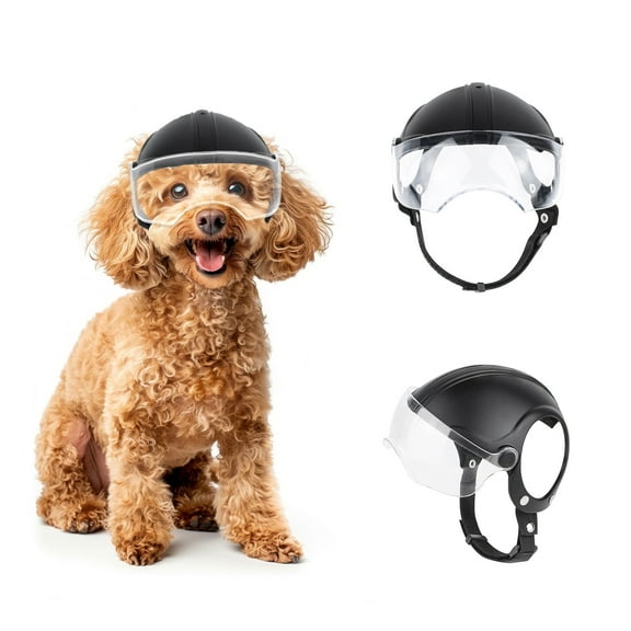 NAMSAN Dog Helmet with Drop-Down Clear Dog Goggles for Small Dogs (Without Rivets)