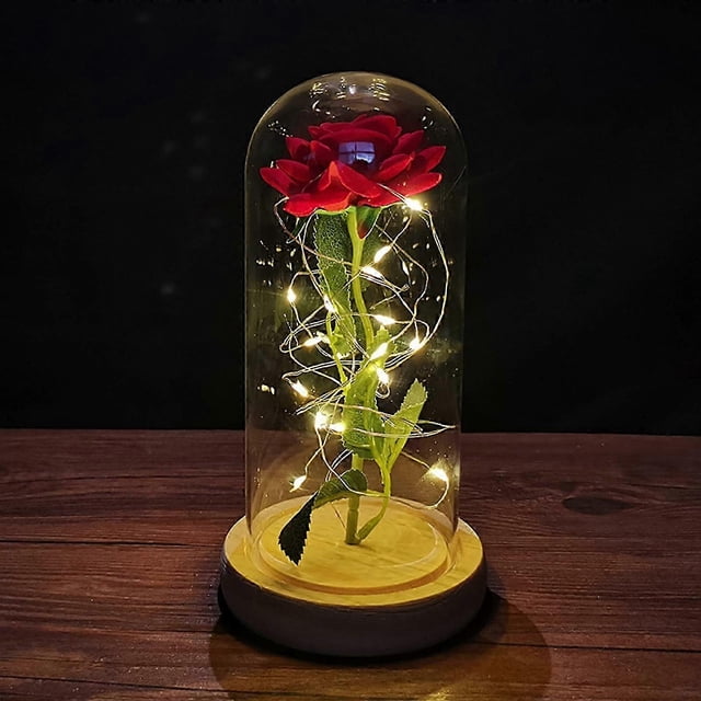 Glass Rose Galaxy Rose Enchanted Rose Light Up Rose Glass Rose Flower Gift Glass Roses Mom Forever Rose