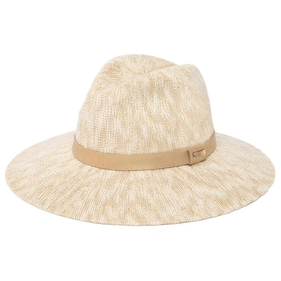 Packable Knit Fedora Women's Panama Sun Hat,Classic Wide Brim Foldable Beach Hat,Travel Outdoor Summer Hat 57cm Beige,Lightweight