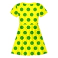thumbnail image 4 of Robe Fille Enfant Filles Été Imprimé à Pois Ajustée Douce Respirante à Manches Courtes Robe Décontractée Robe Tout-Petit Jaune 10 Ans-13 Ans, 4 of 4