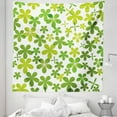 thumbnail image 1 of Leaves Tapestry, Lucky Shamrock Irish Themed Nature Pattern Clovers Blossom Repetition, Fabric Wall Hanging Decor for Bedroom Living Room Dorm, 5 Sizes, Lime Green and White, by Ambesonne, 1 of 1