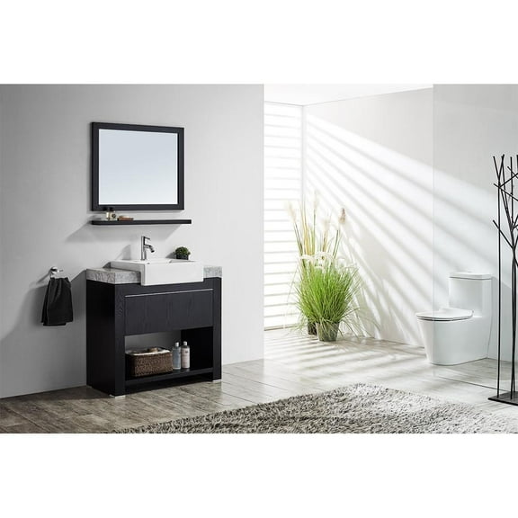 Bellaterra Home 57.75 in Double sink vanity-Wood-black