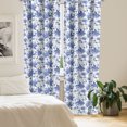thumbnail image 2 of Ambesonne Floral Window Curtains, Japanese Lotus Flowers Image, Each 28" W x 84" L, White and Ceil Blue, 2 of 4
