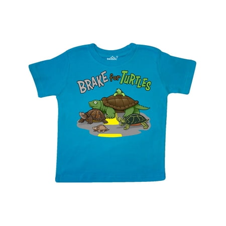 

Inktastic Brake for Turtles- turtle crossing Gift Toddler Boy or Toddler Girl T-Shirt