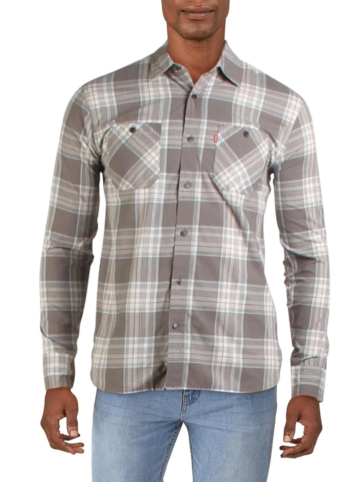 Levi's Mens Rosa Plaid Collared Button 