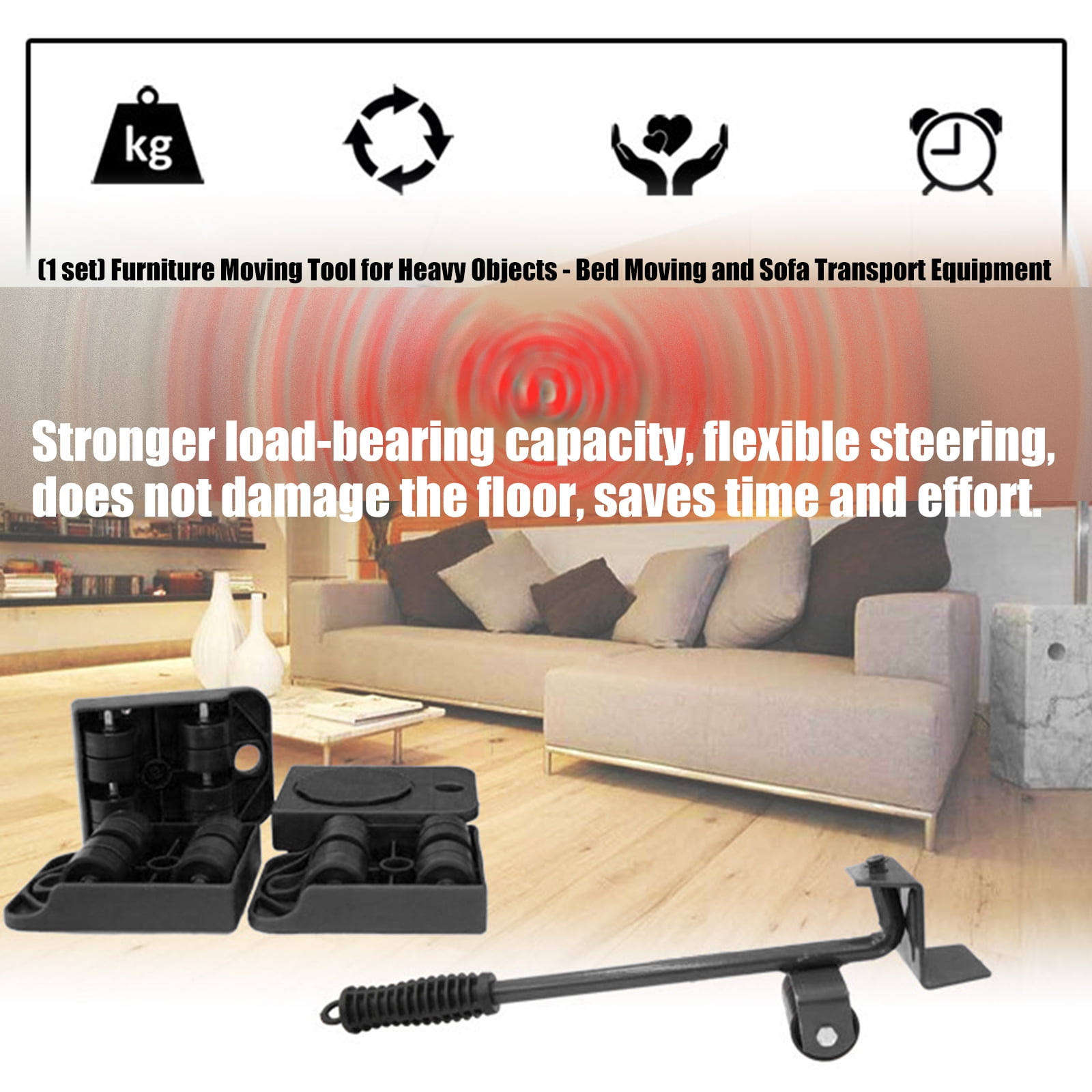 Effortless Heavy Furniture Mover with Base & Sturdy Construction