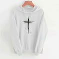 thumbnail image 4 of Christian Hoodies Women Cross Graphic Drawstring Long Sleeve Pullover Comfortable Casual Sweatshirt with Pockets, 4 of 4
