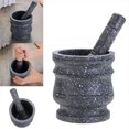 thumbnail image 4 of 2X Granite Pattern Pestle Set Stone Herb Spice Grinder Solid Grinder Cooking Set, 4 of 4