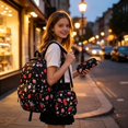 thumbnail image 5 of Backpack Set with Lunch Box and Pencil Case, Travel Daypack Large Bookbag Set(Black & Red-1,44cm), 5 of 5