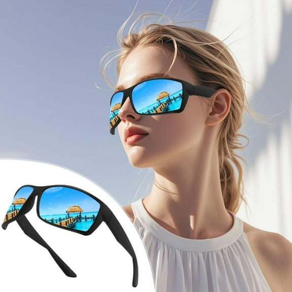 Outoloxit Polarized Sunglasses for Men Women UV400 Protection Lightweight Square Frame Driving Sports Outdoor Oversized Fashion Shades