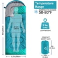 thumbnail image 2 of Camping Sleeping Bag - 3 Season Warm & Cool Weather - Summer Spring Fall Lightweight Waterproof for Adults Kids - Camping Gear Equipment, Traveling, and Outdoors, 2 of 7