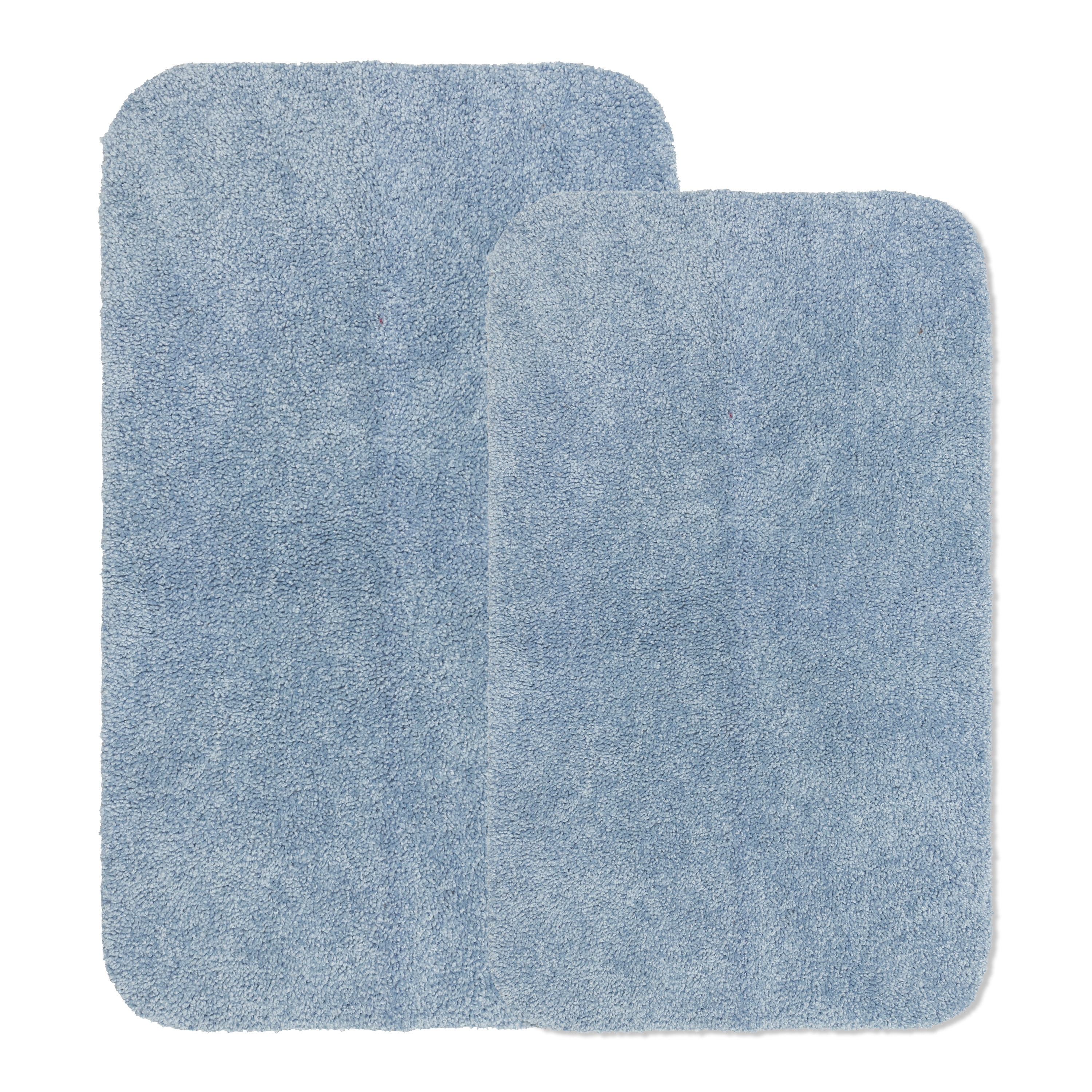 Mainstays Basic 2 Piece Bath Rug Set, Blue Shell, 19.5" x 32" & 23" x
