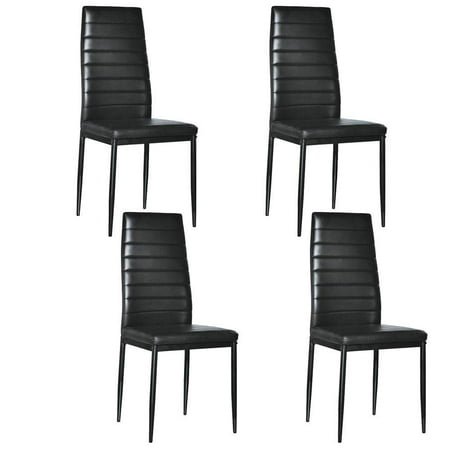 Furniture Stripping Prices UBesGoo 4pcs Dining Room Chairs Elegant Assembled Stripping Texture High Backrest Home Furniture Black ()
