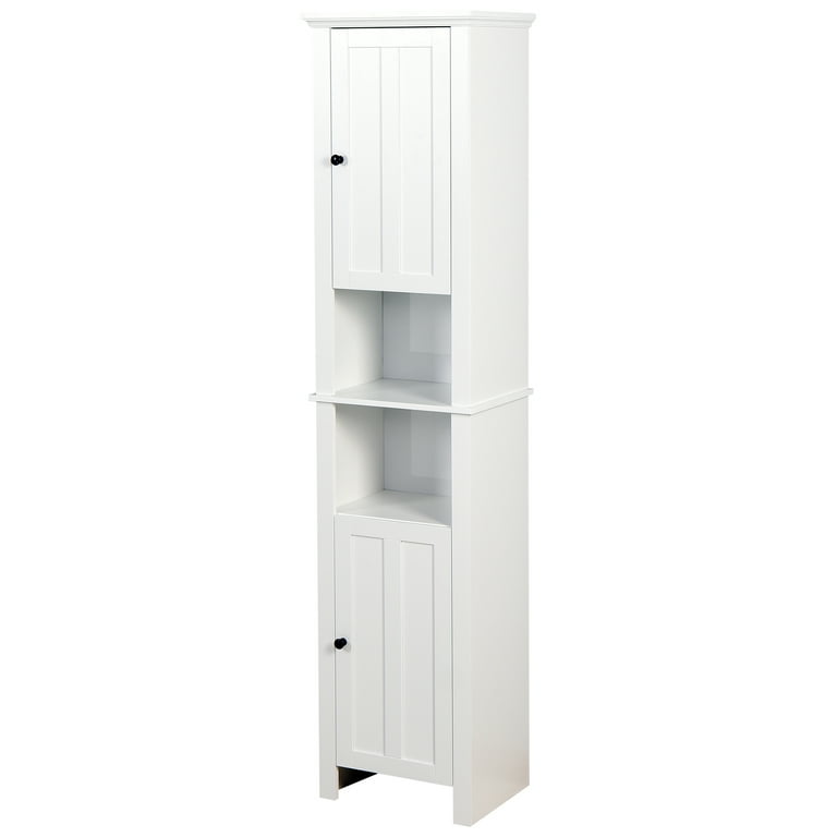 Aiho Bathroom Storage Cabinet, Narrow Tall Cabinet Storage Tower with Door and Drawer, White